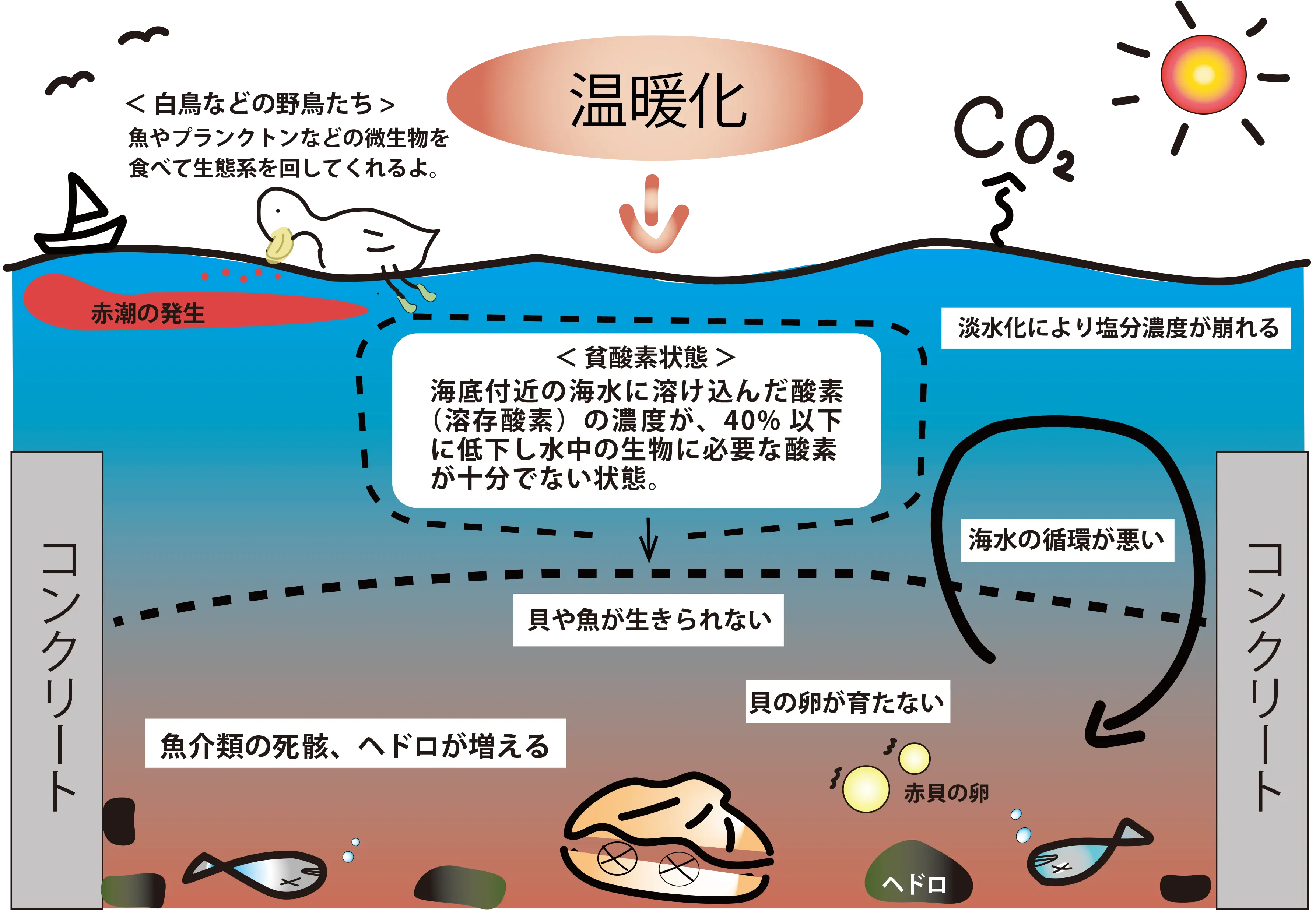 海の貧酸素図